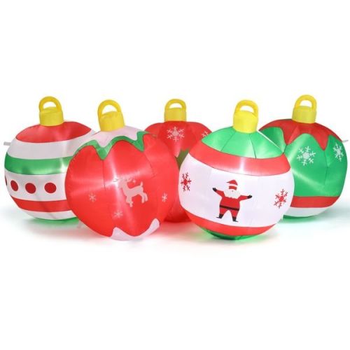 6.9 FT Lighted Christmas Inflatable Decoration, Inflatable Five Christmas Balls 6.9 FT Lighted Christmas Inflatable Decoration, Inflatable Five Christmas Balls