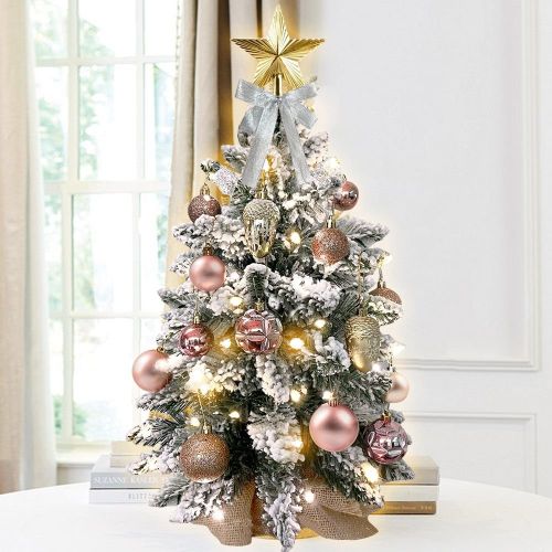 22in Tabletop Christmas Tree with Light Artificial Small Mini Red Christmas Decoration with Flocked Snow 22in Tabletop Christmas Tree with Light Artificial Small Mini Red Christmas Decoration with Flocked Snow